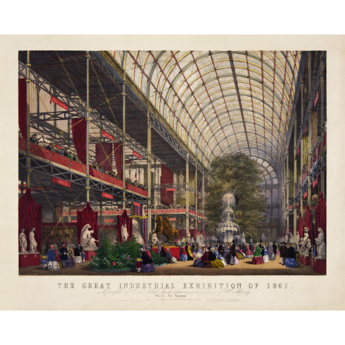 The Great Industrial Exhibition Of 1851. Plate 4. The Transept, circa 1852