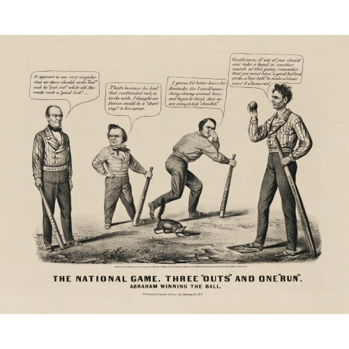 The National Game. Three Outs And One Run, 1860