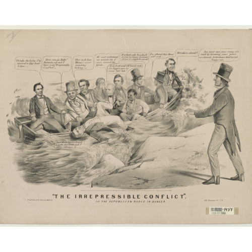 The Irrepressible Conflict Or The Republican Barge In Danger, 1860