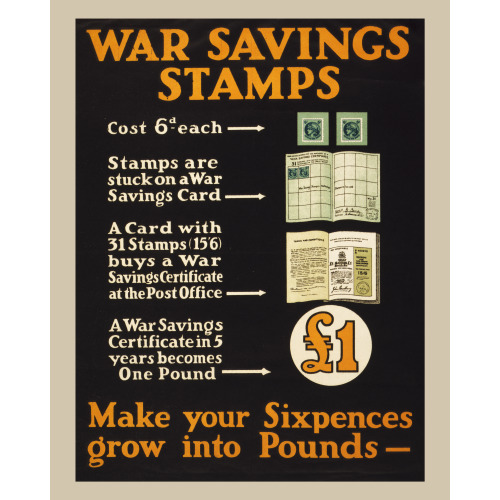 War Savings Stamps. Make Your Sixpences Grow Into Pounds