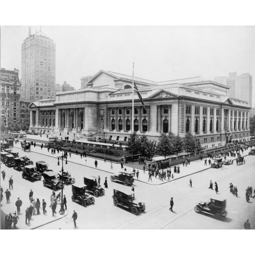 New York Public Library As Seen From Building Across Intersection