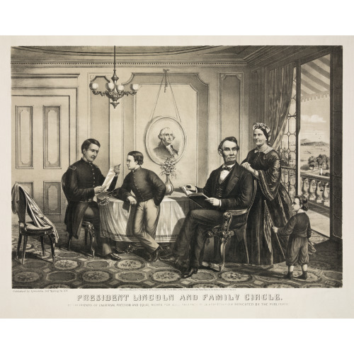President Abraham Lincoln And Family Circle