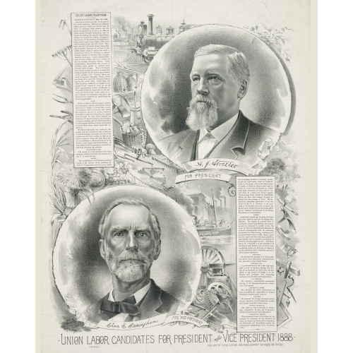 Union Labor Candidates For President And Vice President 1888