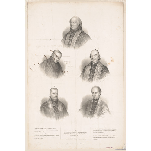 Archbishops Of Baltimore, Five Head-And-Shoulder Portraits, 1837