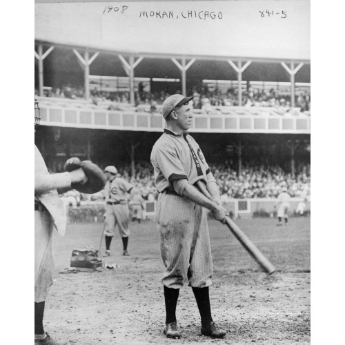 Patrick Joseph Moran, Chicago Nl Baseball Player, Standing At Home Plate With Bat In Hand During...