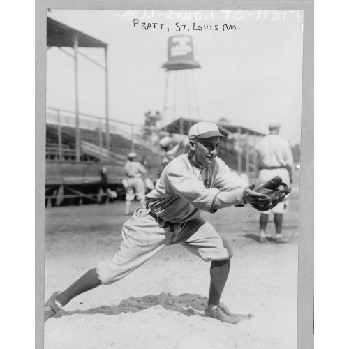 Derrill Burnham Del Pratt, St. Louis Browns Baseball Player, Wearing Uniform, Standing In...