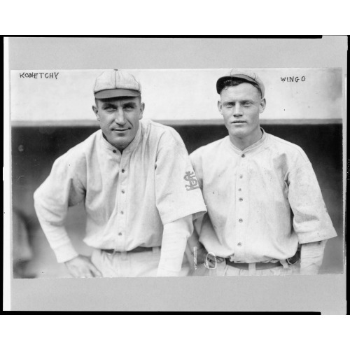 Ed Konetchy And Ivy Wingo, St. Louis Cardinals Baseball Players, Half-Length Portrait, Standing...