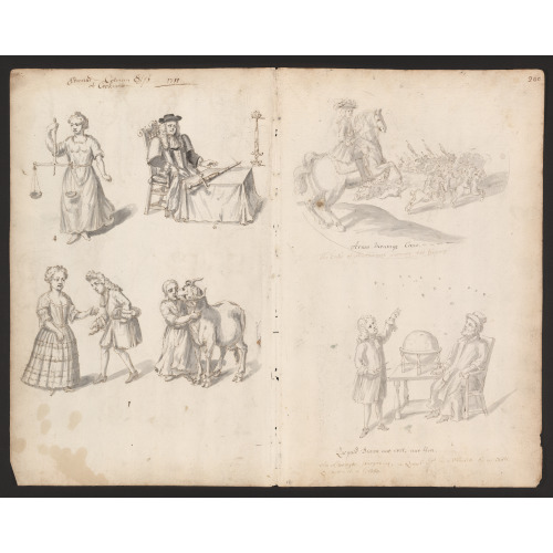 Drawings Of Annual Guild Days Of Norwich, England, 1705