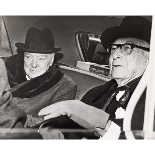 Churchill & Baruch Talk In Car In Front Of Baruch's Home, 1961