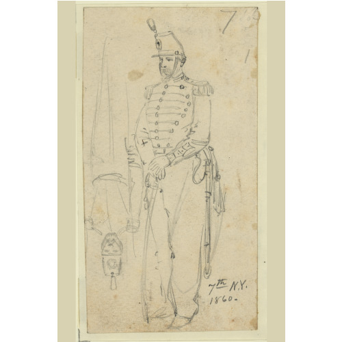 Sketches Of Soldiers Wearing The 7th New York Cavalry Regiment Uniform, 1861