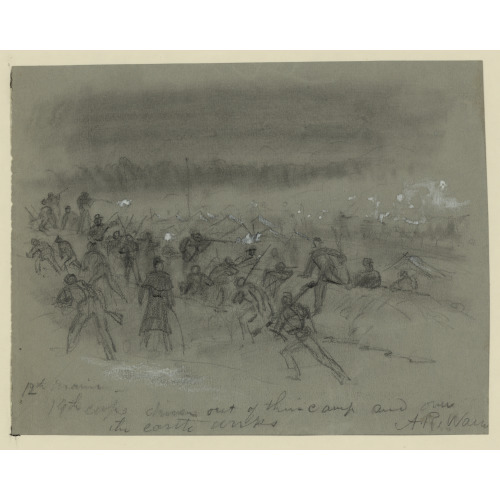 12th Maine--19th Corps Driven Out Of Their Camp And Over The Earth Works, circa 1864