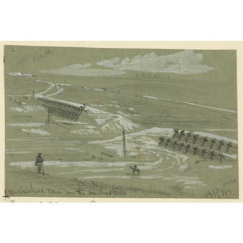 Unfinished Dam On The Enemies Line, circa 1860