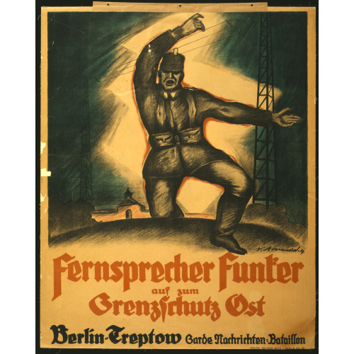 Fernsprecher Funker Auf Zum Grenzschutz Ost, 1919