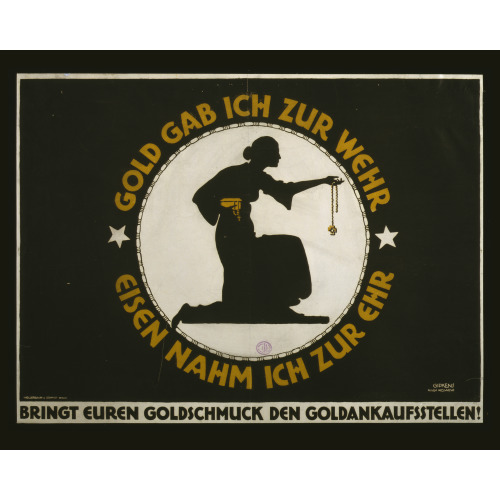 Gold Gab Ich Zur Wehr, Eisen Nahm Ich Zur Ehr, 1916