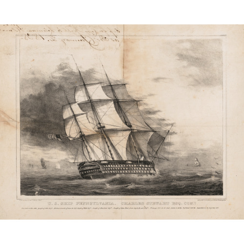 U.S. Ship Pennsylvania. Charles Stewart Esq. Comr., 1840