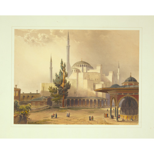 Vue Exterieure De La Mosquee, Prise De La Cour Du Chadirvan, 1852
