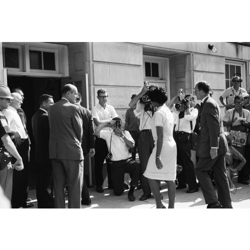 Vivian Malone Entering Foster Auditorium To Register For Classes At The University Of Alabama, 1963