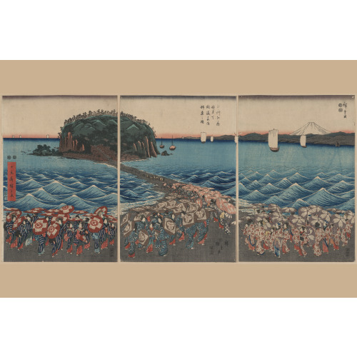 Soshu Enoshima Benzaiten Kaicyo Sankei Gunshu No Zu, circa 1848
