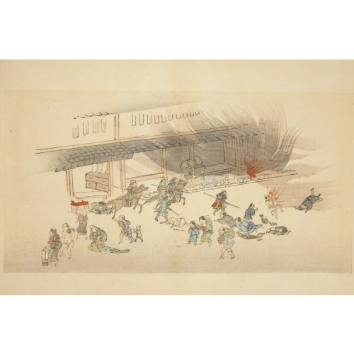 Battle Scene From The Hamaguri Gate Incident Of 1864, Kyoto, Japan, 1893