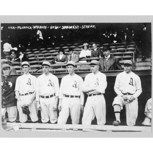 Players For The Philadelphia Athletics From Left To Right: Billy Orr, Herb Pennock, Weldon...