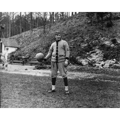 Ed Konetchy, Baseball Player With The Pittsburgh Pirates, Standing, While Holding A Medicine...