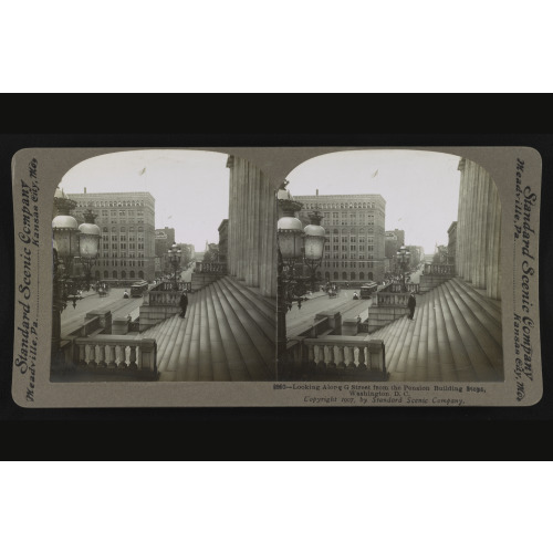 Looking Along F Street Past The Patent Building Steps, Washington, D.C., 1907