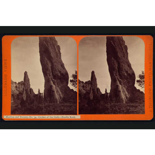 Manitou And Vicinity. Garden Of The Gods, Needle Rock, circa 1874