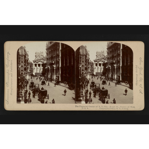 The Financial Centre Of New York City -- Broad St., Corner Of Wall, U.S.A., 1900