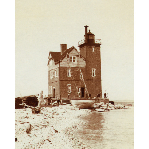 View Of Lighthouse From Beach, Duluth, Minnesota, 1903