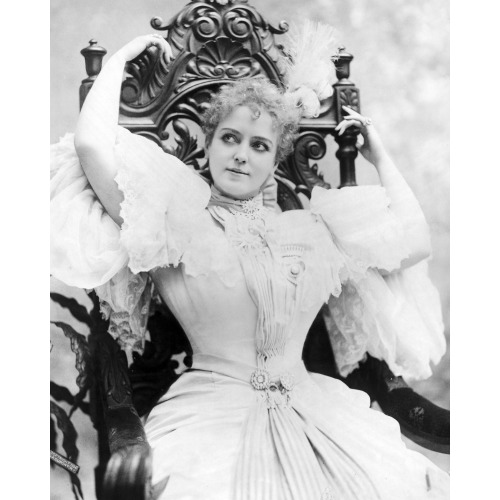 Lillian Russell, Seated, With Arms Above Head, 1896