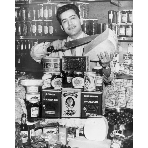 Gus Marris, Large Display Of Greek Foods, 1959