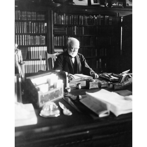 Andrew Carnegie, 1835-1919, Half Length, Seated Behind Desk, 1913