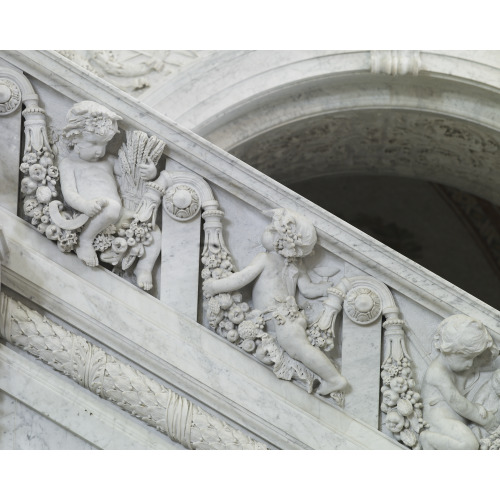 Great Hall. Detail Of Putti (Farmer And Bacchanalian) On The Grand Staircase, Philip Martiny...