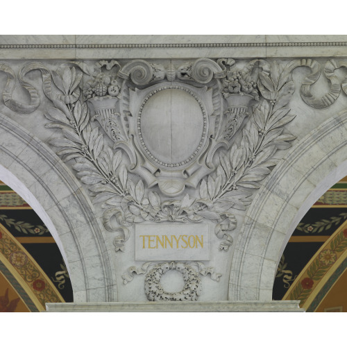 Great Hall. Cartouche Of Tennyson. Library Of Congress Thomas Jefferson Building, Washington...