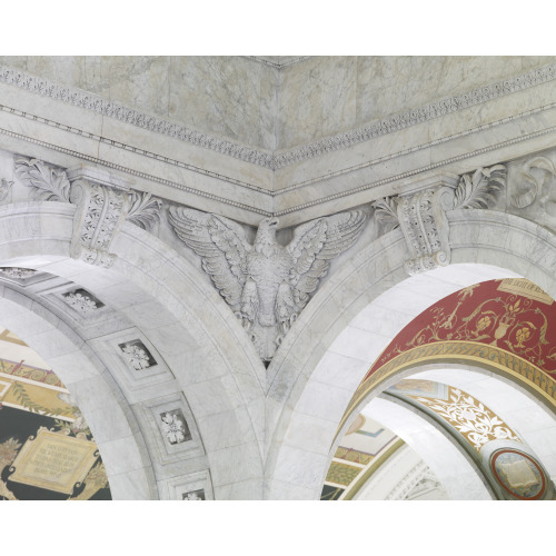 Great Hall. Corner Eagle Sculpture And Voluted Keystones. Library Of Congress Thomas Jefferson...