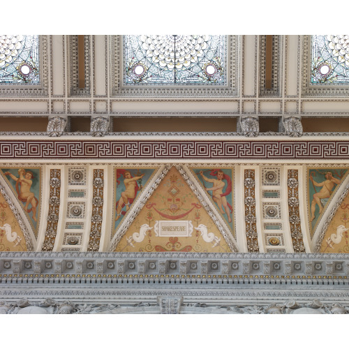 Great Hall. Detail Of Ceiling And Cove Showing Shakespeare Plaque. Library Of Congress Thomas...