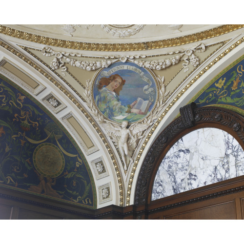 Librarian's Room. One Of Four Circular Murals In Pendentive Of The Librarian's Room, By Edward...