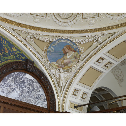 Librarian's Room. Circular Mural In Pendentive Of The Librarian's Room, By Edward J. Holslag...