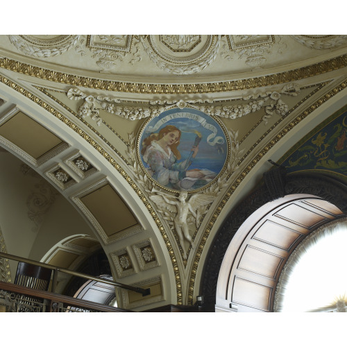 Librarian's Room. Circular Mural In Pendentive Of The Librarian's Room, By Edward J. Holslag...