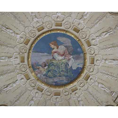 Librarian's Room. Dome Showing Stuccoed Relief Of A Ring Of Grecian Girls By Weinert With The...