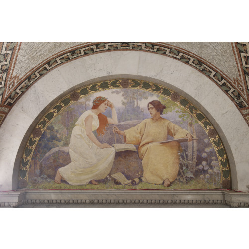 North Corridor, Great Hall. Study Mural In Lunette From The Family And Education Series By...