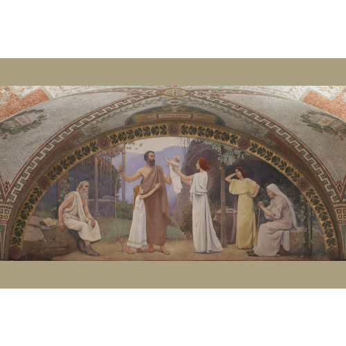 North Corridor, Great Hall. Family Mural In Lunette From The Family And Education Series By...