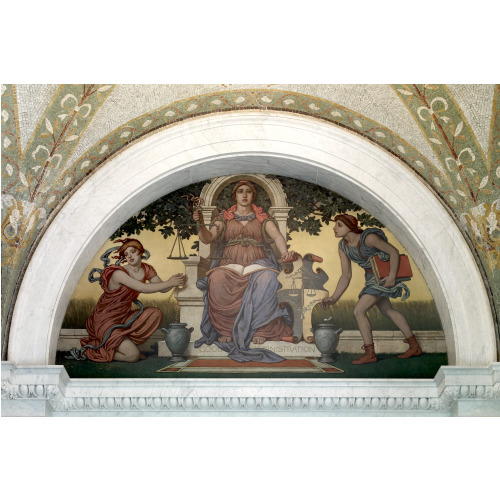 Lobby To Main Reading Room. Good Legislation Mural By Elihu Vedder. Library Of Congress Thomas...