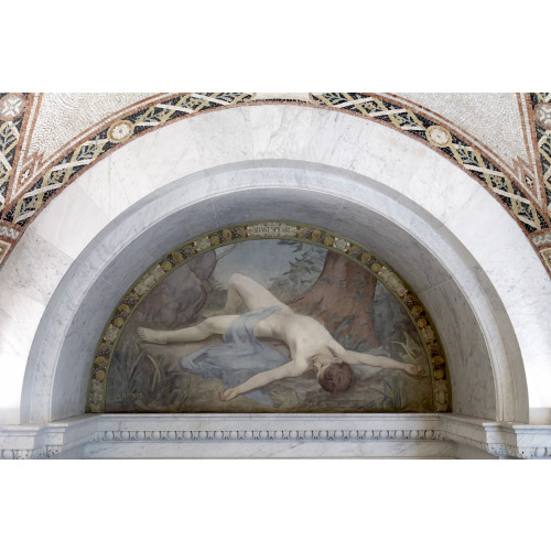 South Corridor, Great Hall. Adonis Mural Of The Lyric Poetry Series By Henry O. Walker. Library...