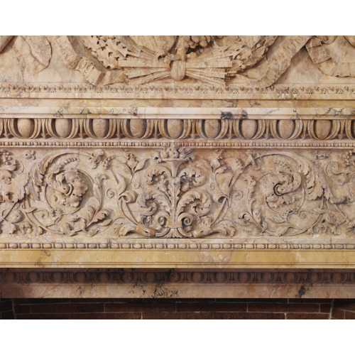 Senate Members Room. Detail Of Carved Cornice Of The Siena Marble Fireplace. Library Of Congress...