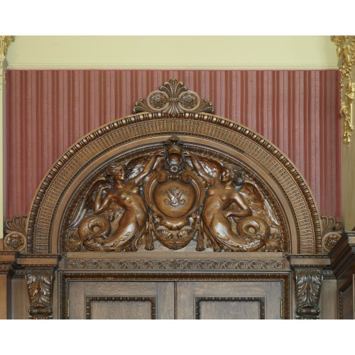 Senate Members Room. Carved Oak Tympanum Above The Doorway By Herbert Adams Showing Mermaids...