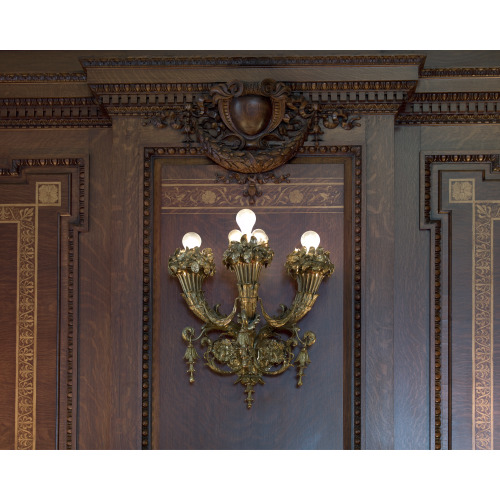 Senate Members Room. Detail Of Wood Paneling And Sconce. Library Of Congress Thomas Jefferson...