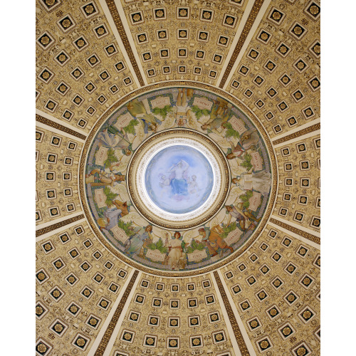 Main Reading Room. Interior Of Dome. Library Of Congress Thomas Jefferson Building, Washington...