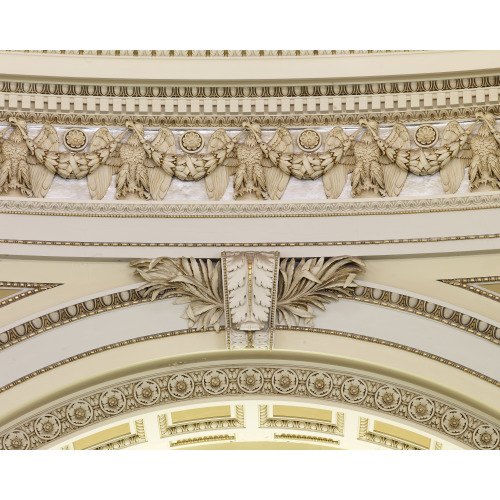 Main Reading Room. Detail Of Voluted Keystone And Sculpted Dome Frieze. Library Of Congress...