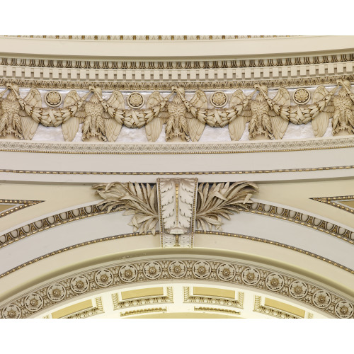 Main Reading Room. Detail Of Voluted Keystone And Sculpted Dome Frieze. Library Of Congress...